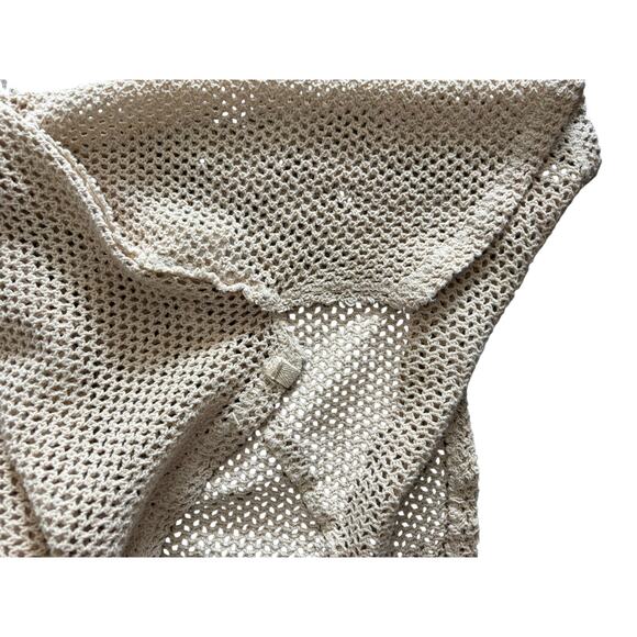 FREE PEOPLE SHORE SIDE MESH OVERSIZED MUSCLE TANK SIZE LARGE NWOT 100% COTTON - Picture 6 of 8